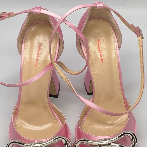 Mach & Mach Double Bow Satin Platform Pumps size 38 - Picture 6 of 11
